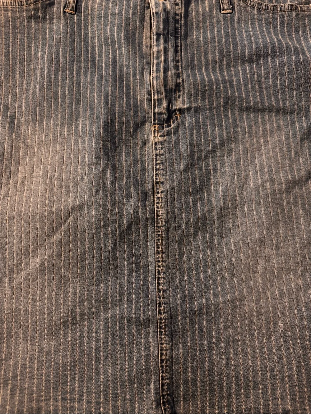 Gloria Vanderbilt Light Blue Pinstripe Denim A-Line Skirt